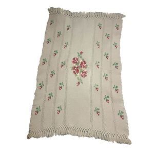 Vintage throw floral pattern handmade
